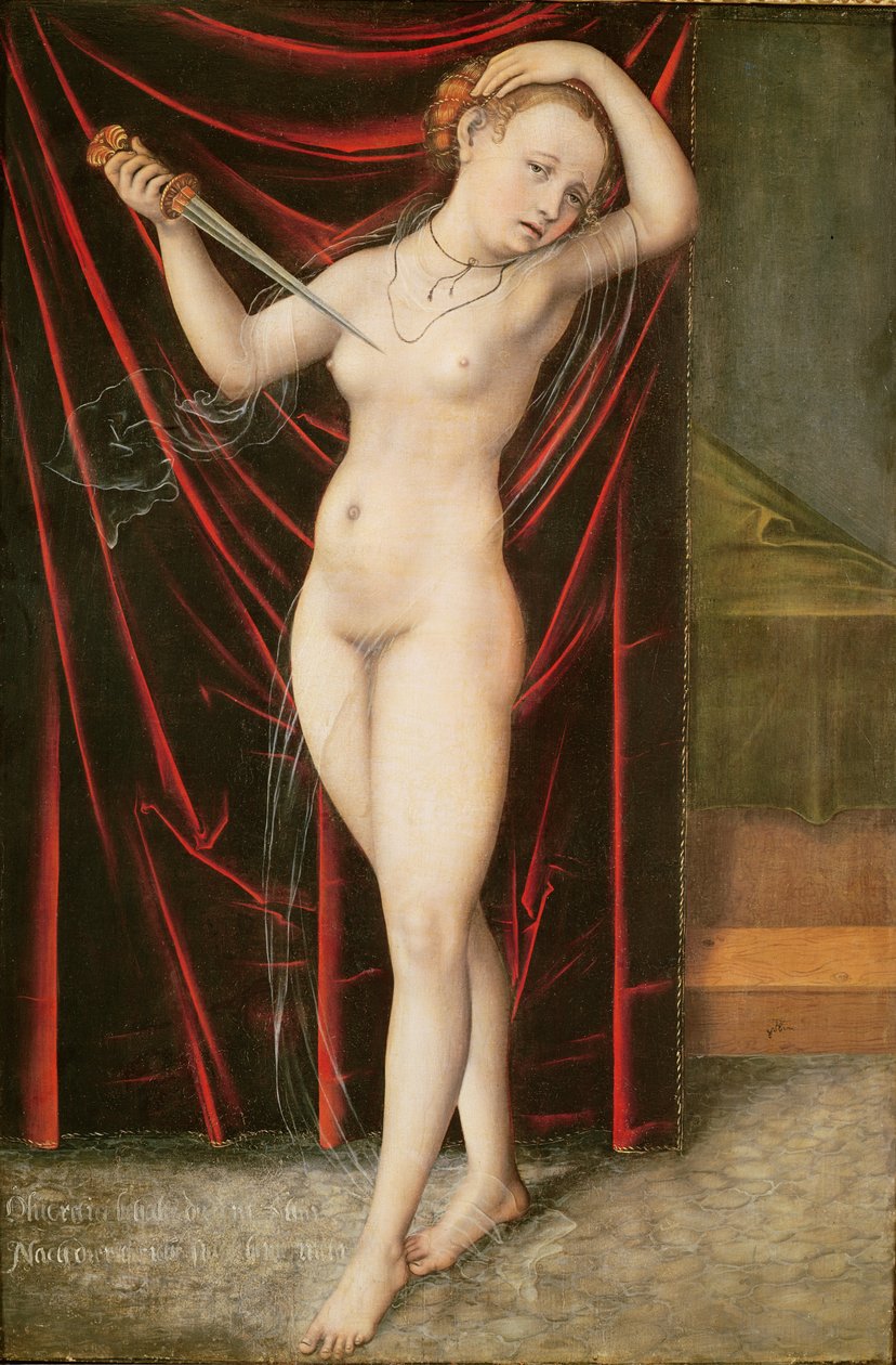 A morte de Lucretia, c.1524 de Lucas Cranach the Elder