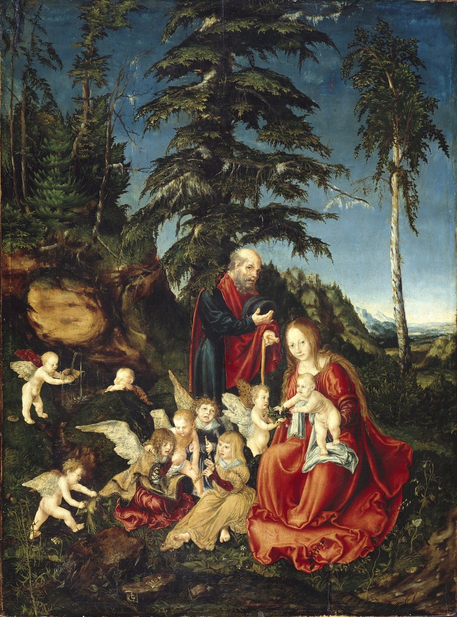 O resto da fuga para o Egito de Lucas Cranach the Elder