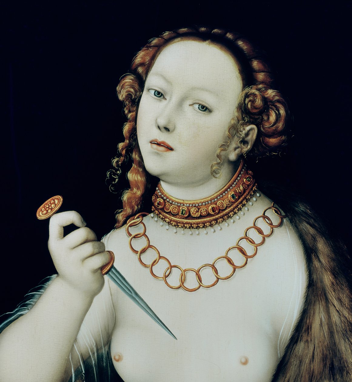 O Suicídio de Lucretia, 1538 (detalhe de 180495) de Lucas Cranach the Elder