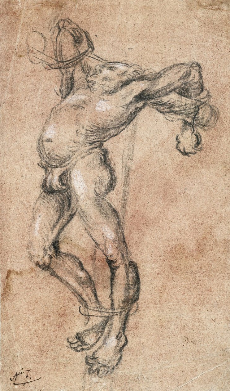 Ladrão na cruz, virado para a esquerda de Lucas Cranach the Elder