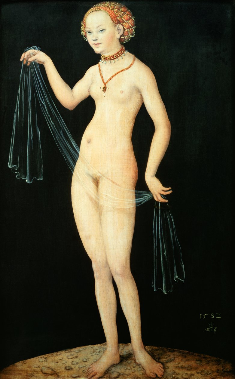 Vênus, 1532 (óleo e têmpera em madeira de faia vermelha) de Lucas Cranach the Elder