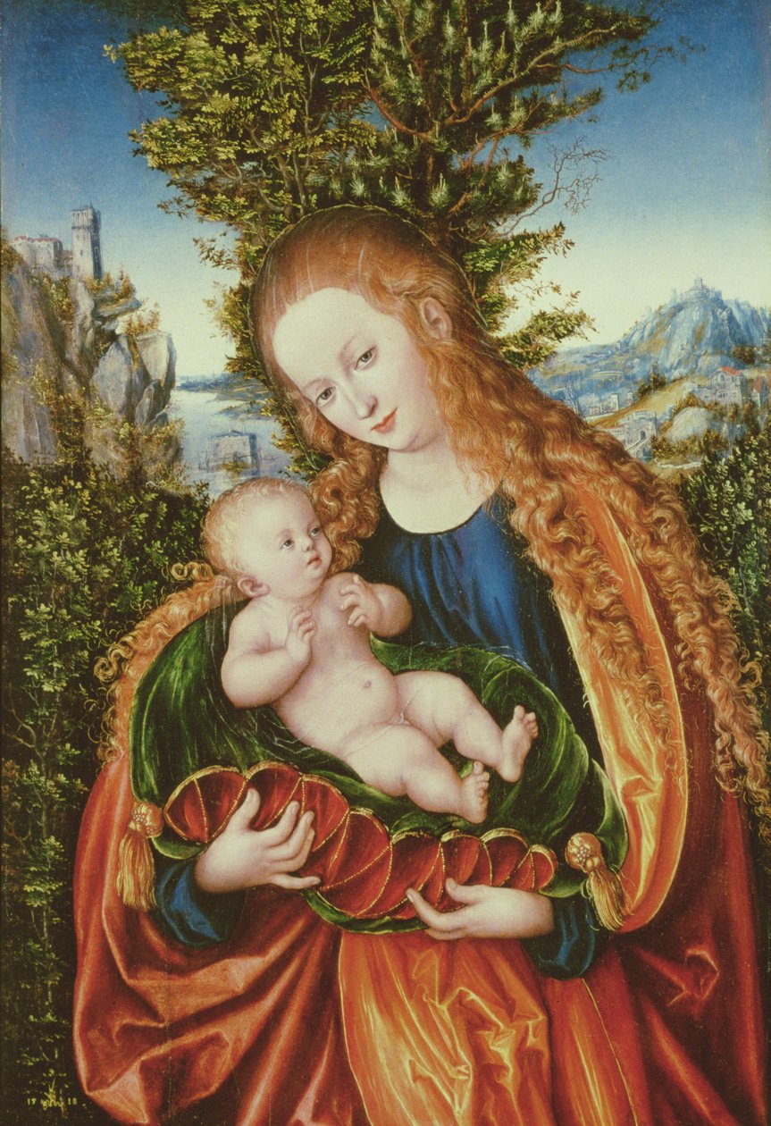 Virgem e Criança, 1518 de Lucas Cranach the Elder