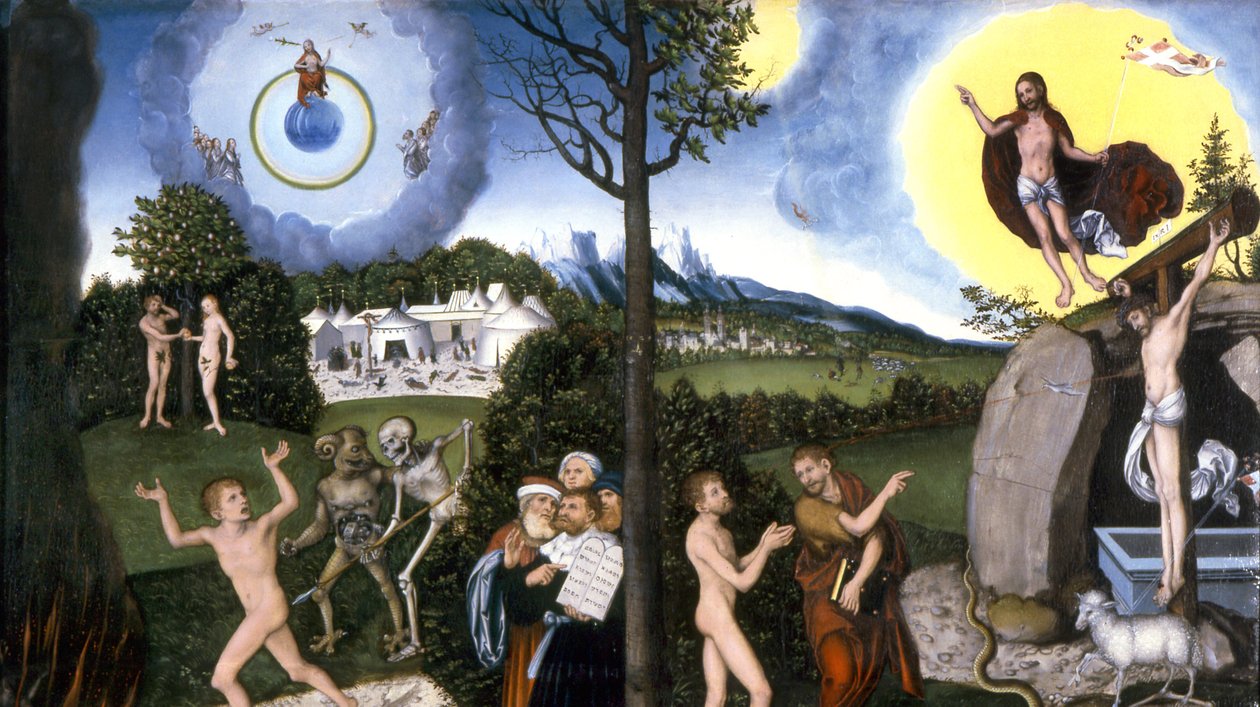 Perdição e Salvação 1529 de Lucas Cranach the Elder