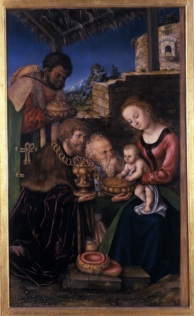 A Adoração dos Magos, 1513-16 de Lucas Cranach the Elder