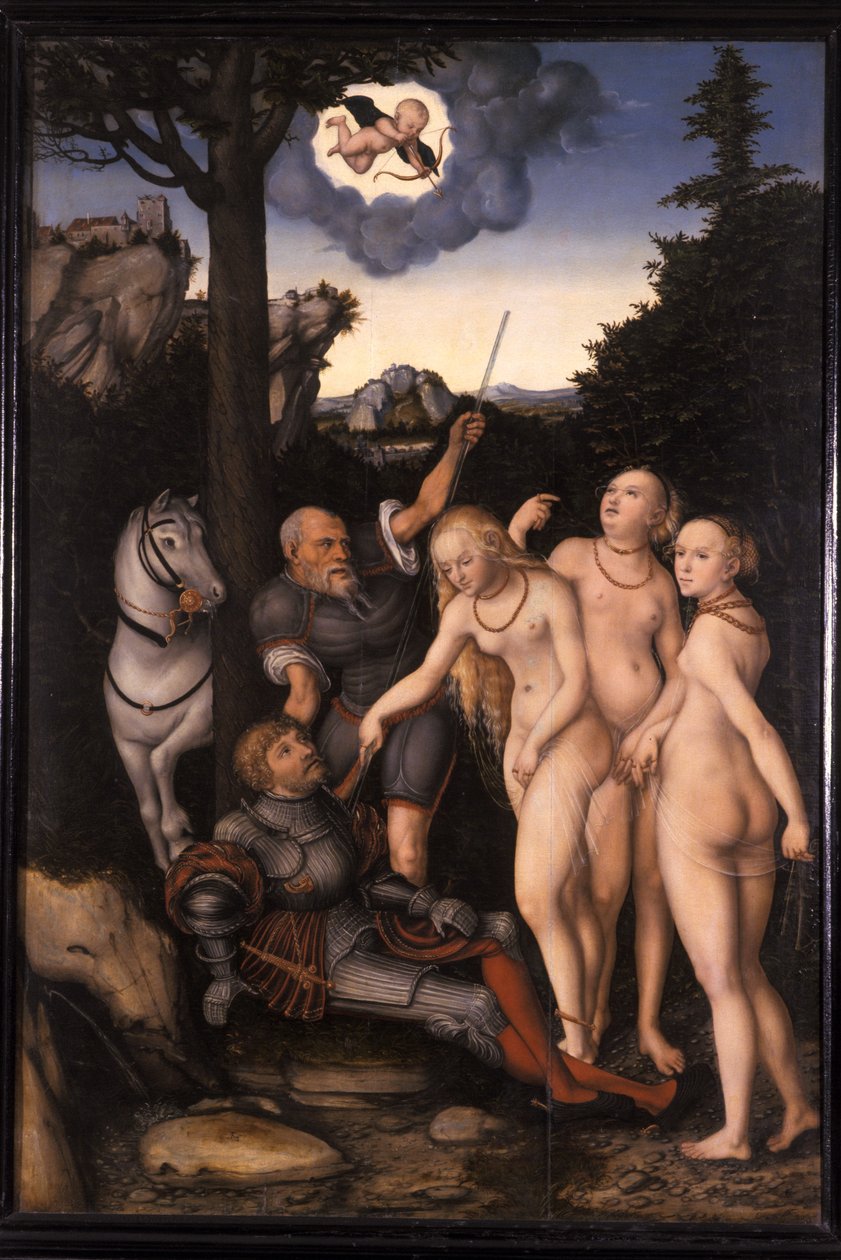 O julgamento de Paris, 1540-46 de Lucas Cranach the Elder