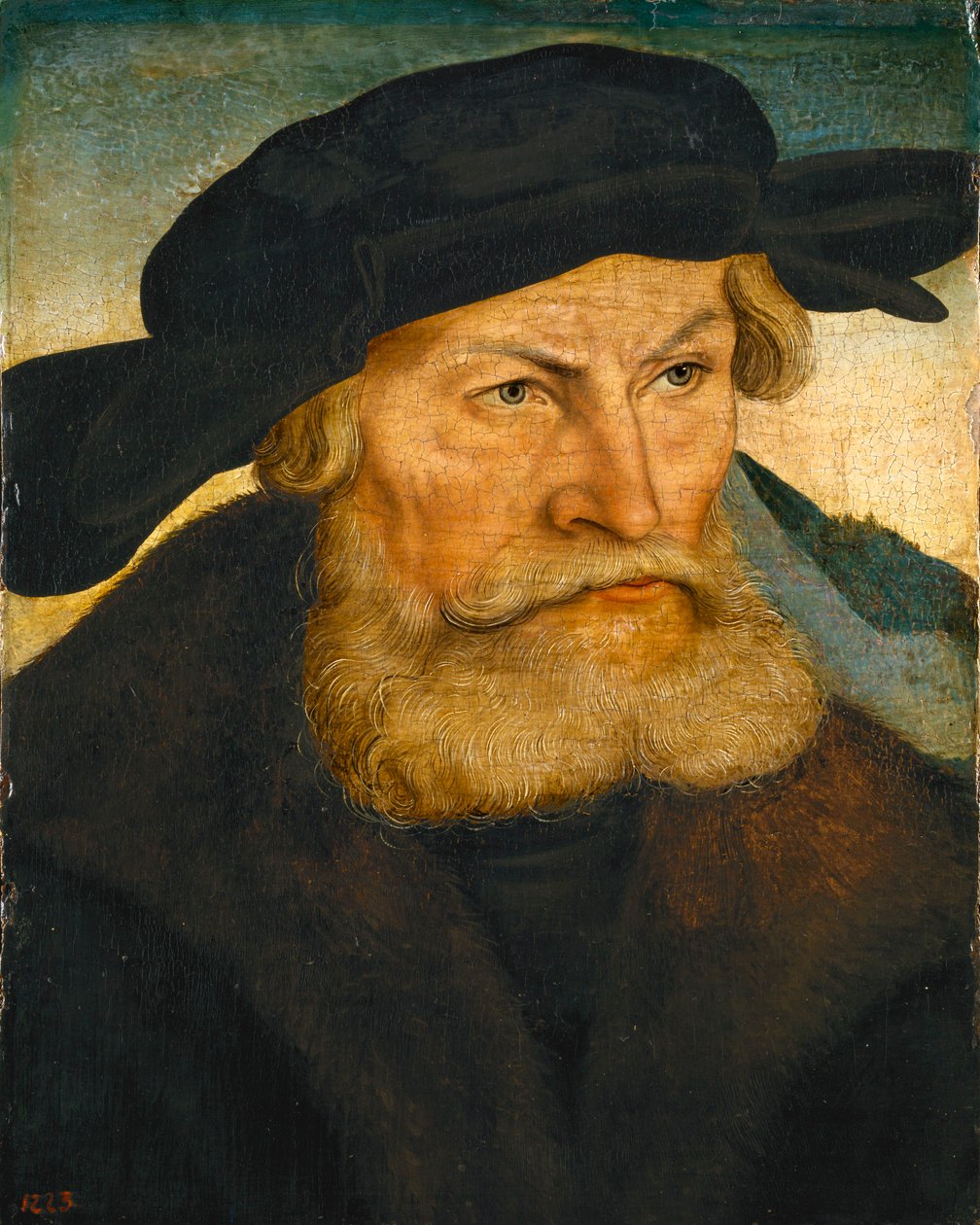 Retrato do duque Henrique, o piedoso da Saxônia (1473-1541) de Lucas Cranach the Elder