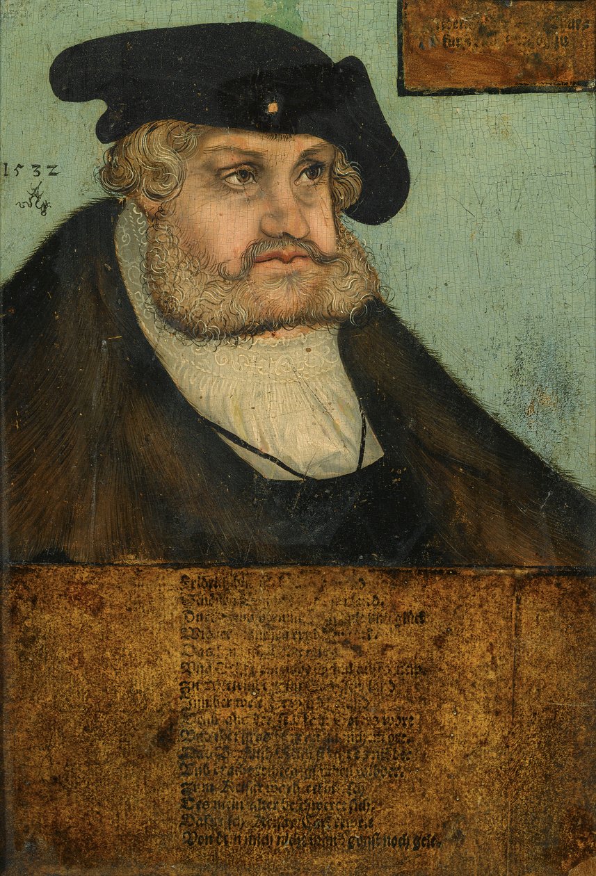 Retrato eleitor Friedrich III. da Saxônia, (Friedrich o caminho) (1463-1525) de Lucas Cranach the Elder