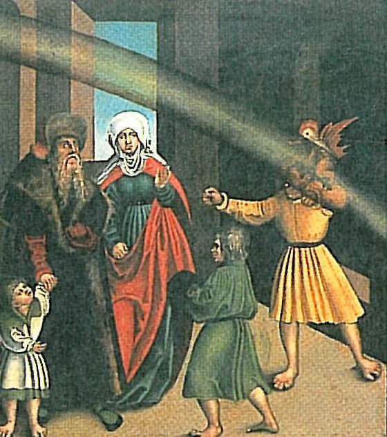 Os Dez Mandamentos 4º Mandamento detalhe de Lucas Cranach the Elder