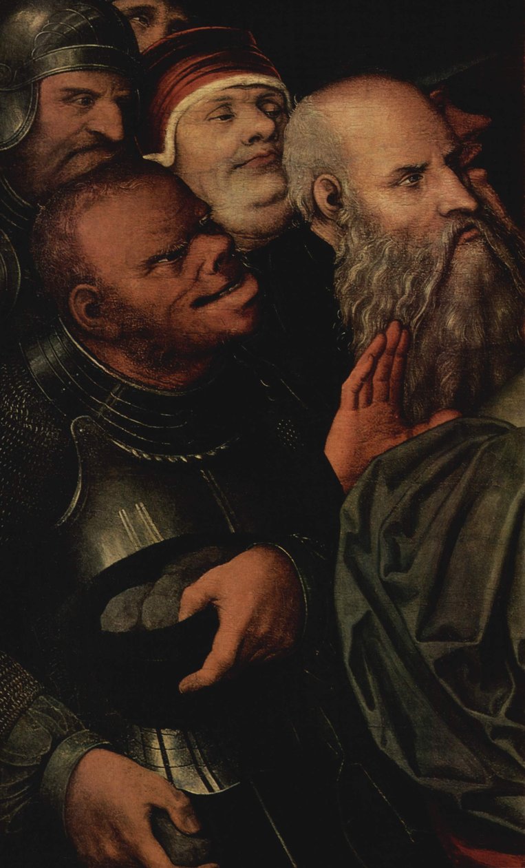 Cristo e o detalhe da adúltera de Lucas Cranach the Younger