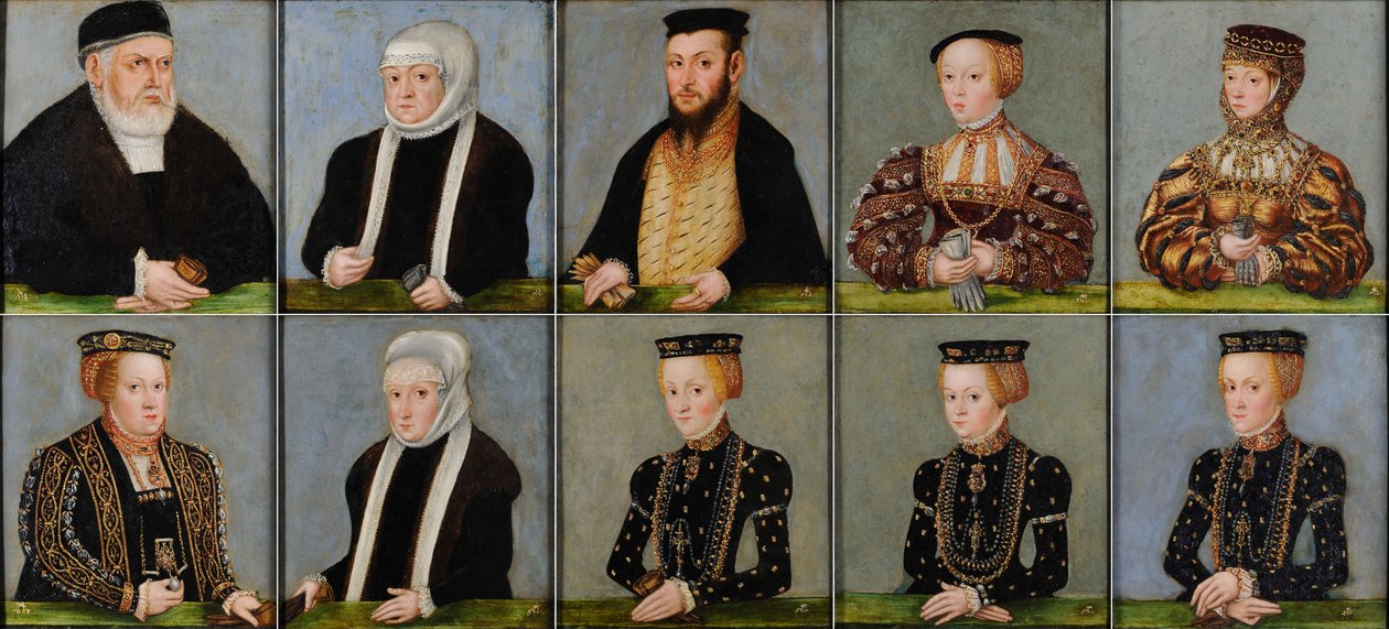 A família do rei polonês Sigismundo 1 Jagellonidis de Lucas Cranach the Younger