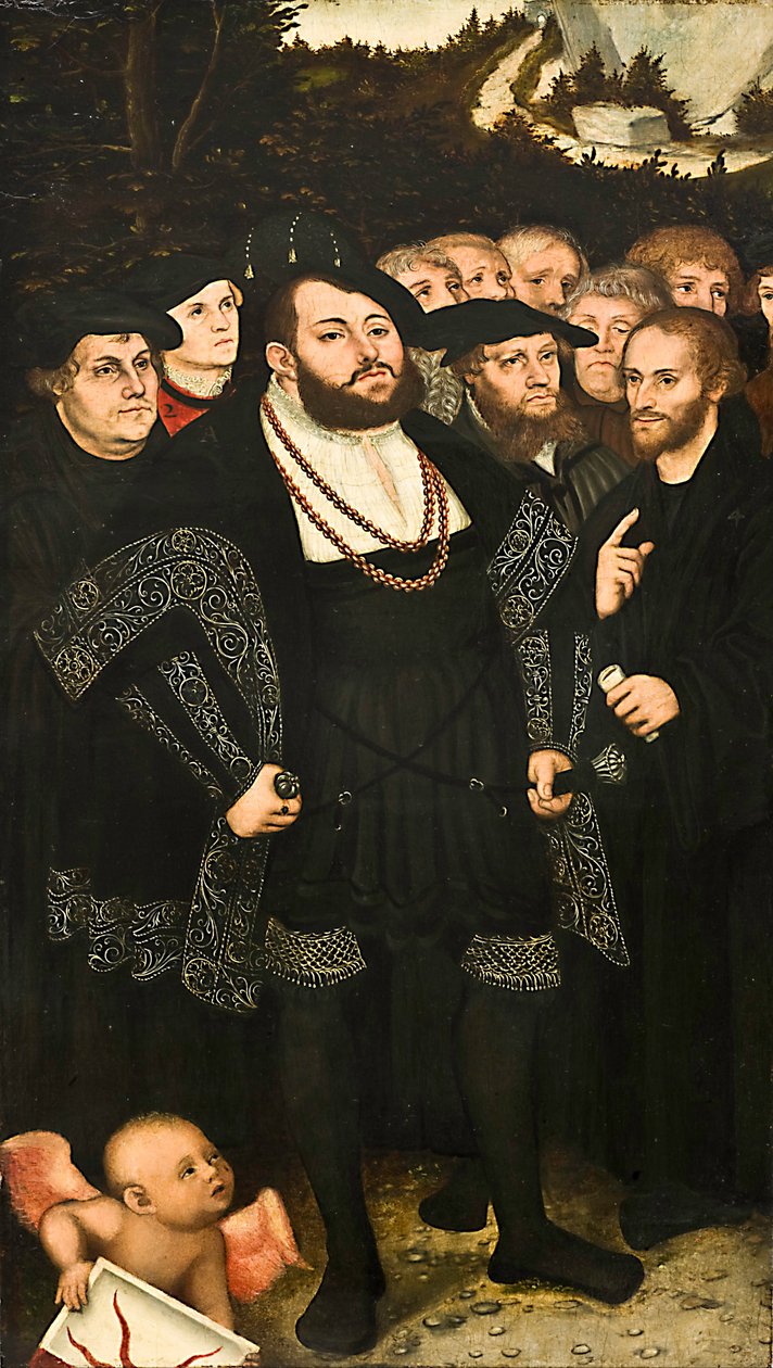 Martinho Lutero e os reformadores de Wittenberg de Lucas Cranach the Younger