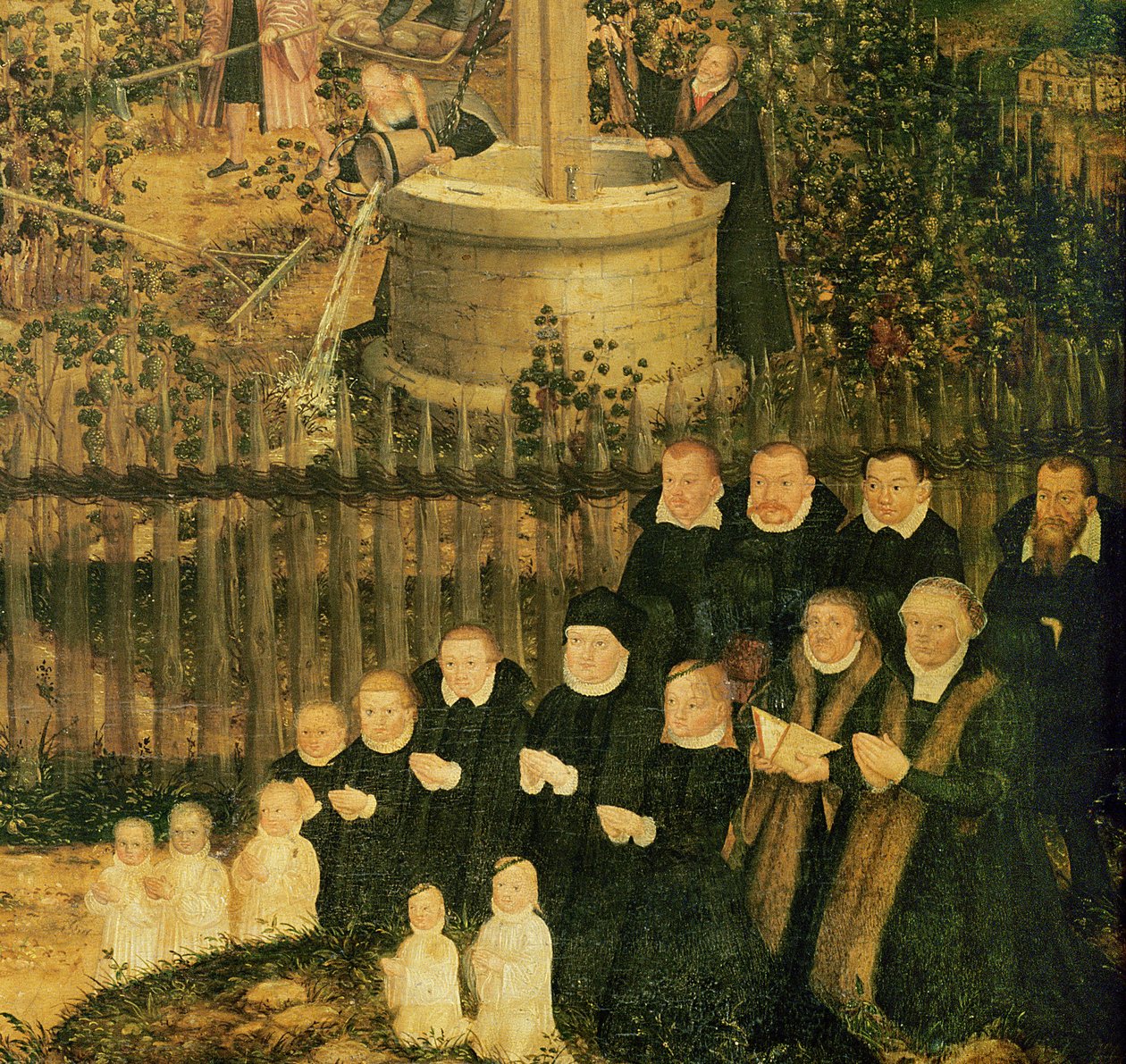 O vinhedo do senhor, 1569 (detalhe de 330498) de Lucas Cranach the Younger
