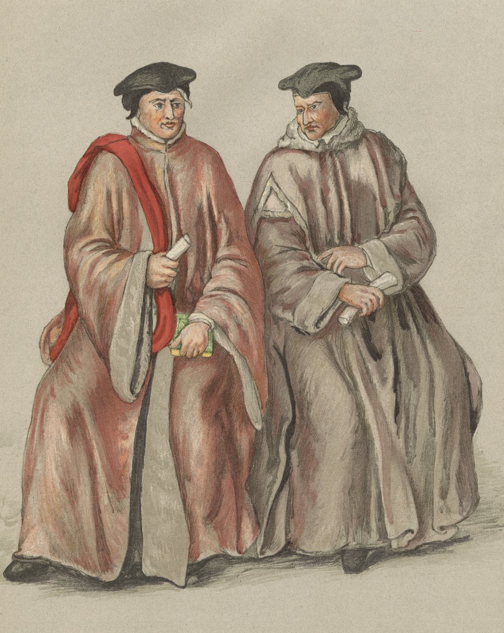 Juízes elizabetanos em suas vestes de Lucas de after Heere