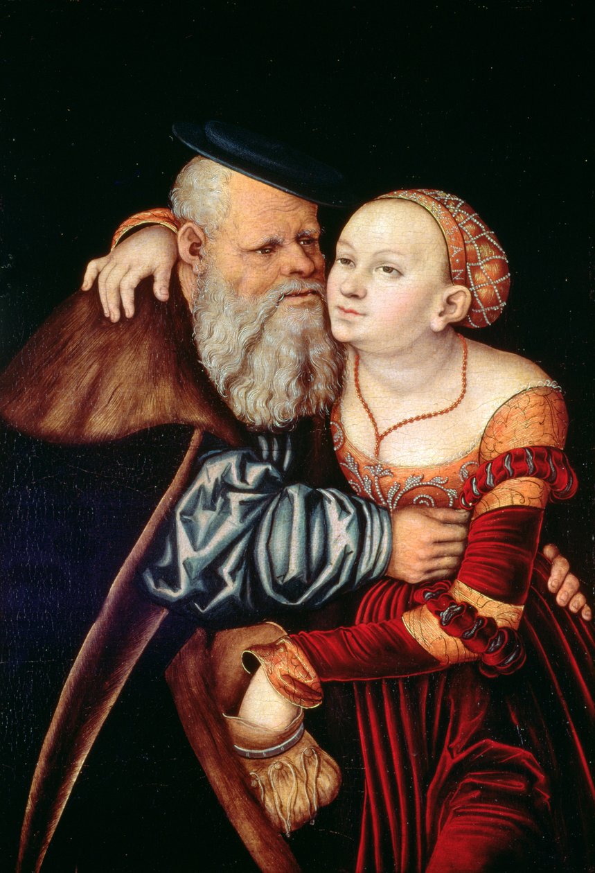 O velho amante de Lucas Cranach the Elder