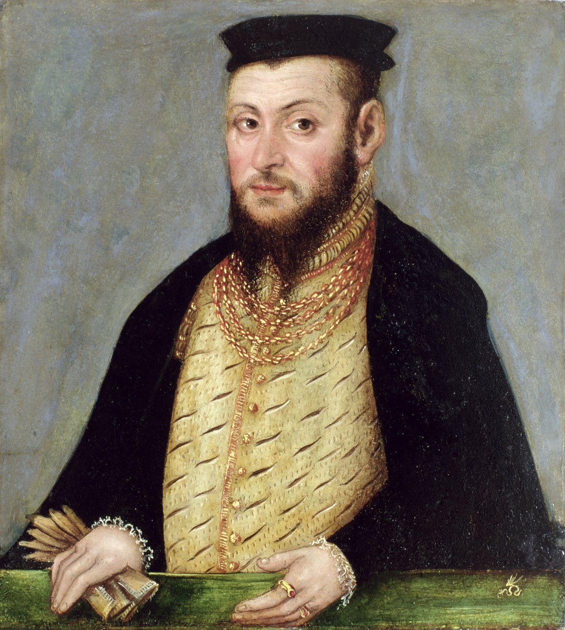 Zygmunt II Agosto (1520-72) Rei da Polônia, c.1553-56 (óleo sobre cobre) (veja também 113186) de Lucas Cranach the Younger