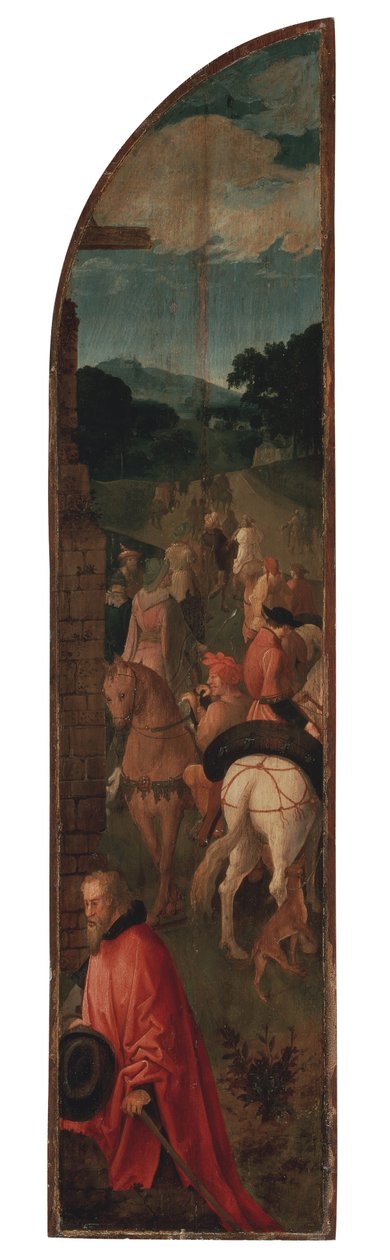 A Adoração do Tríptico dos Magos (painel da direita) de Lucas van Leyden