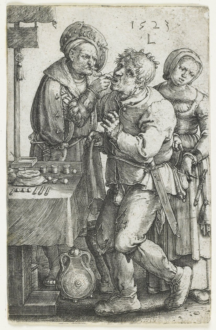 O dentista, 1523 de Lucas van Leyden