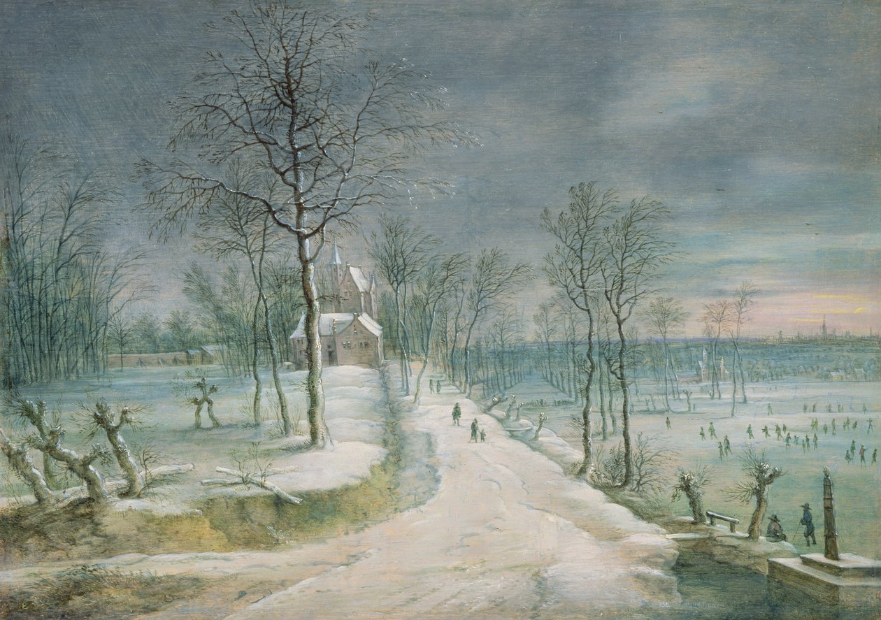 Paisagem de inverno (painel) de Lucas van Uden