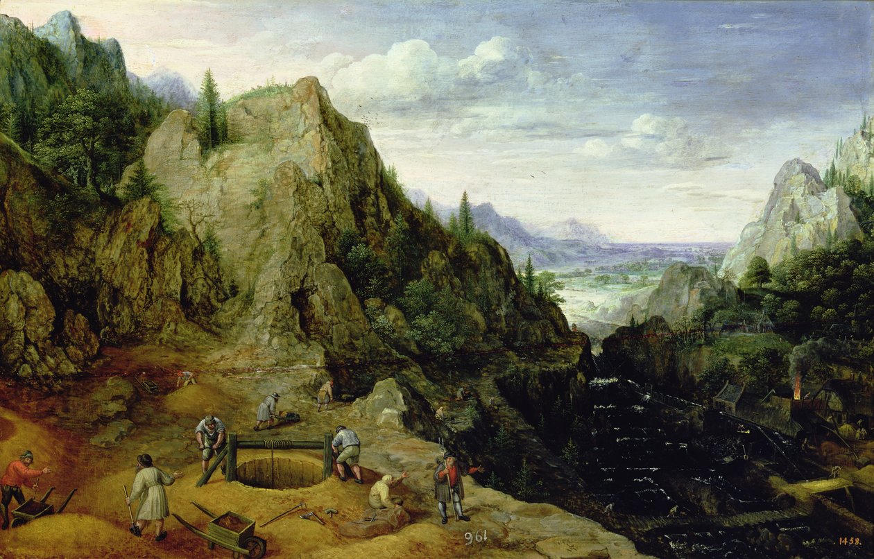Paisagem com uma fundição, 1595 de Lucas van Valckenborch