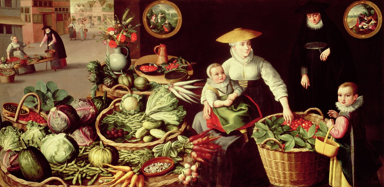 Mercado de vegetais de Lucas van Valckenborch