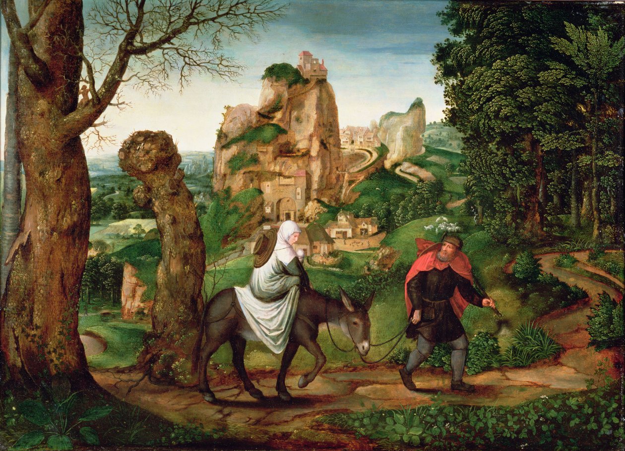 A fuga para o Egito de Lucas van c.1490 c.1570 Gassel