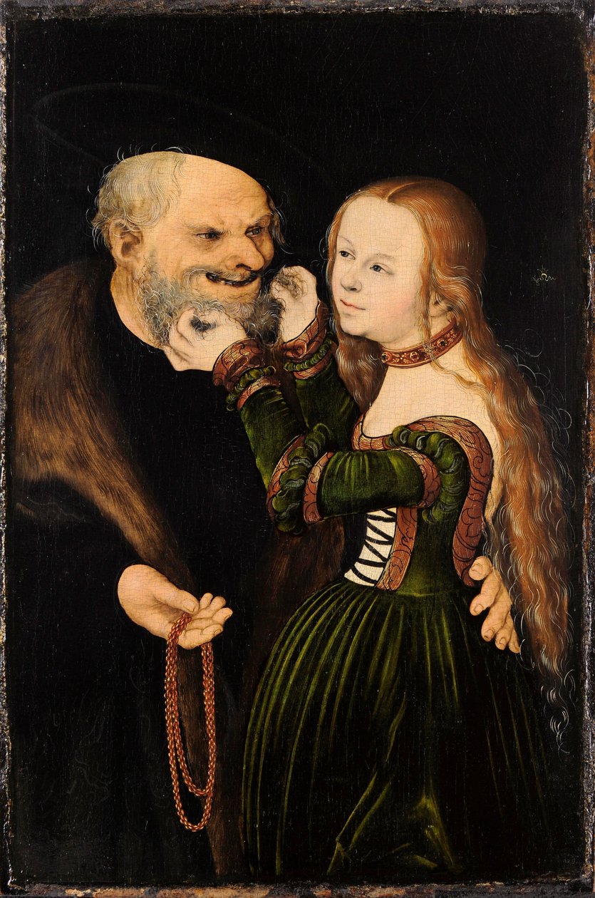 O casal desigual (velho apaixonado) de Lucas Cranach the Elder