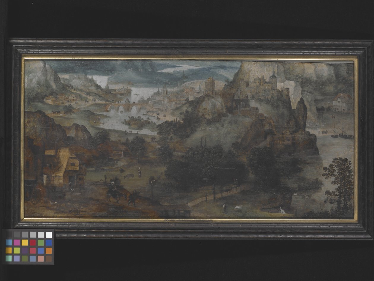 Paisagem com o voo para o Egipto (óleo sobre madeira) de Lucas (circle of) Gassel