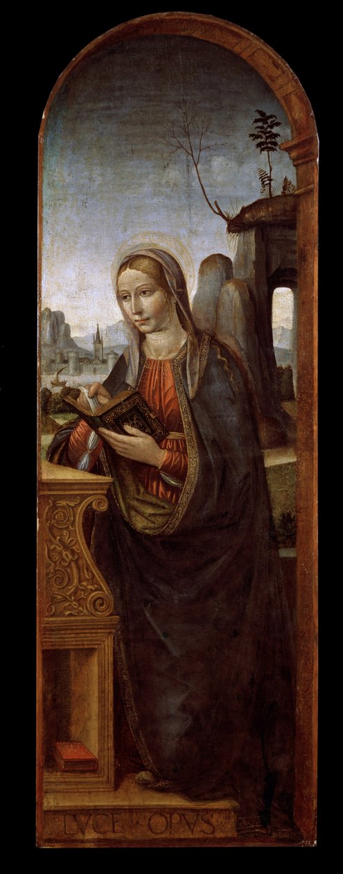 "A Virgem da Anunciação" Pintura de Luca Baudo (1460/70-1509/10) São Petersburgo, Museu Hermitage de Lucas Baudo
