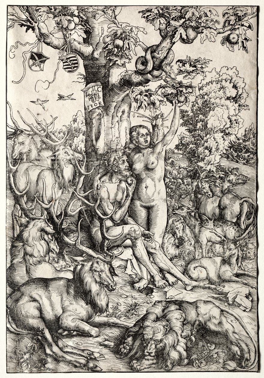 Adão e Eva no paraíso de Lucas Cranach