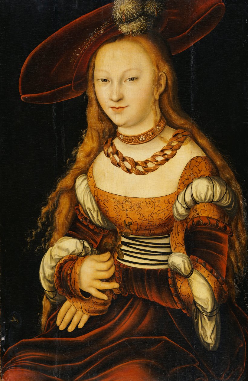 Retrato de uma jovem senhora, c.1350 de Lucas Cranach
