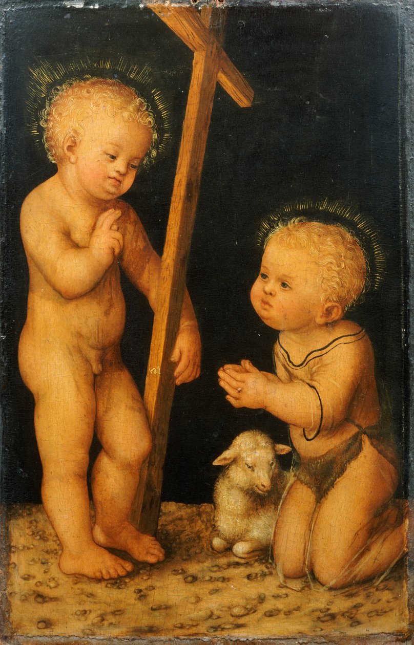 O menino Jesus abençoando a criança São João Batista de Lucas Cranach