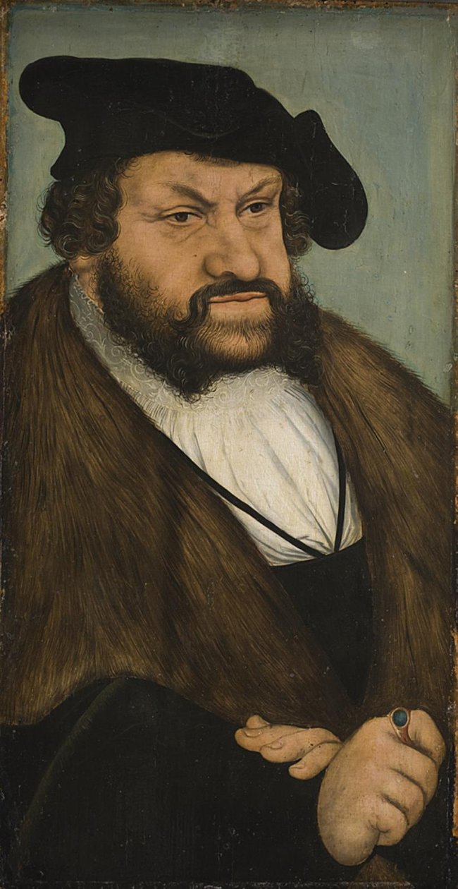 Retrato do Eleitor João, o Firme da Saxônia (1468-1532) de Lucas Cranach d.Æ.