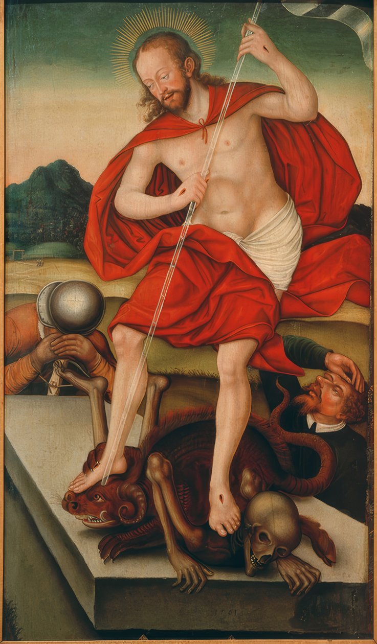 Cristo como vitorioso sobre a morte e o diabo de Lucas Cranach der Jüngere