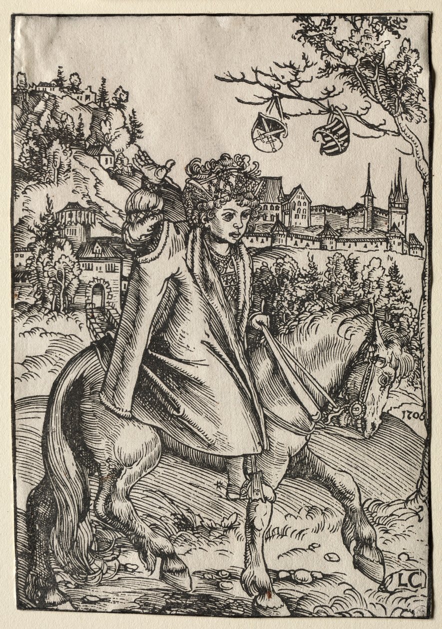 Um menino a cavalo, 1506. de Lucas Cranach the Elder