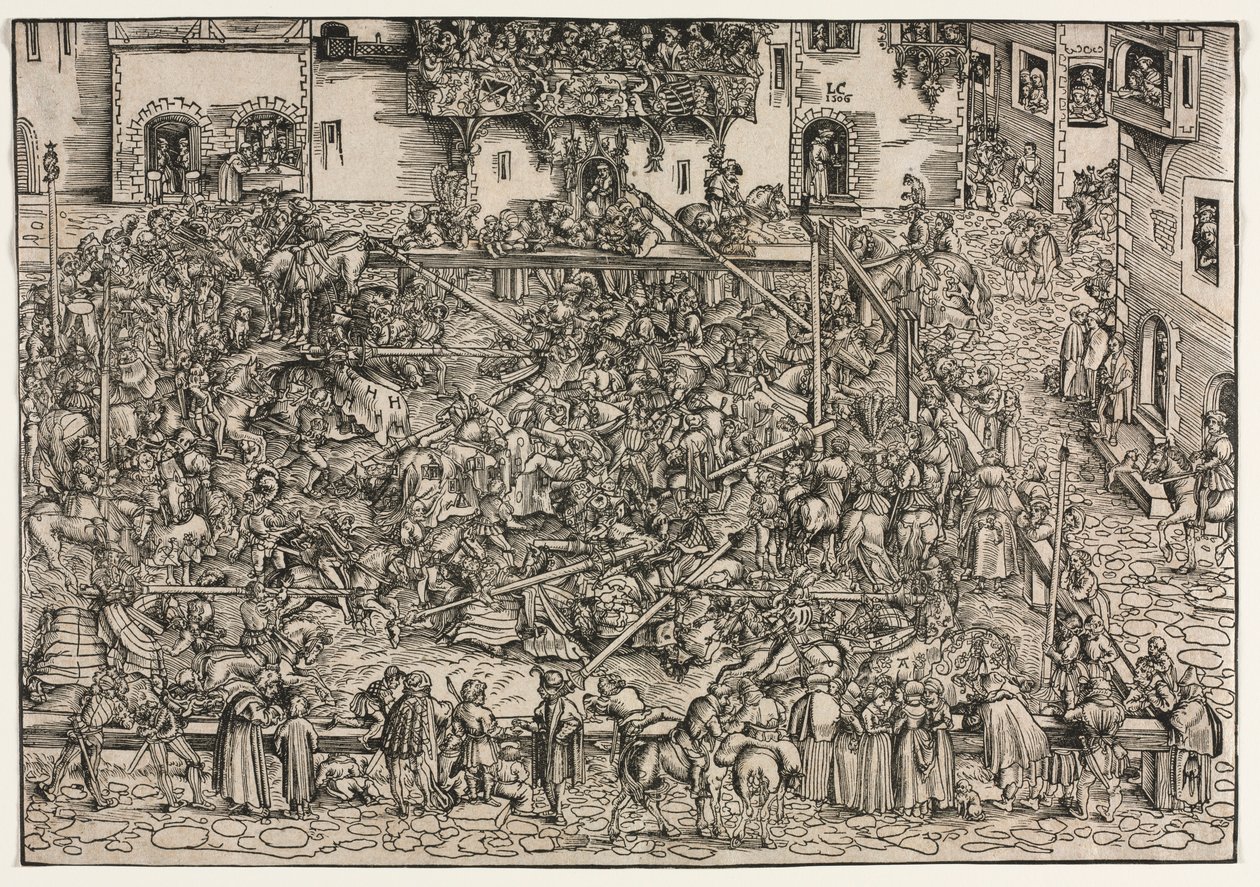 Um torneio, 1506. de Lucas Cranach the Elder