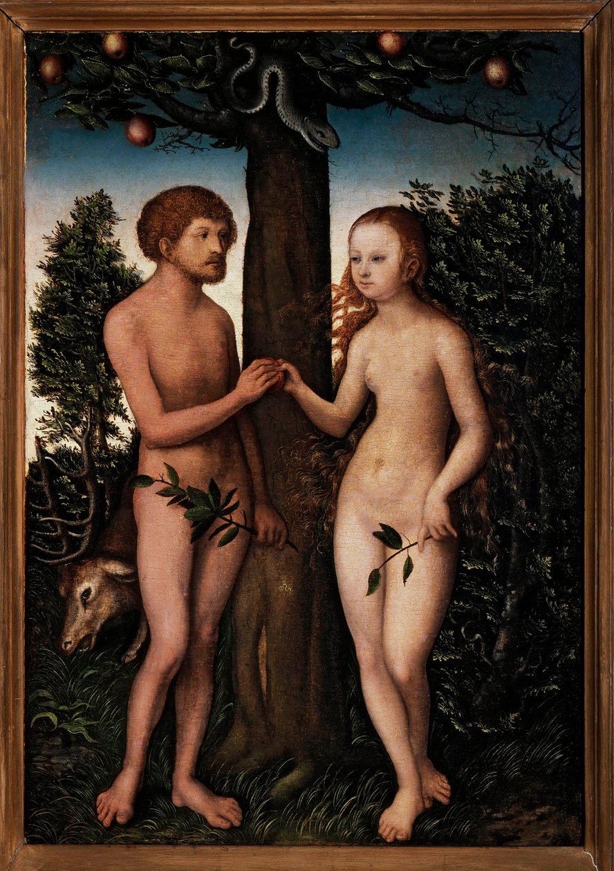Adão e Eva. de Lucas Cranach the Elder