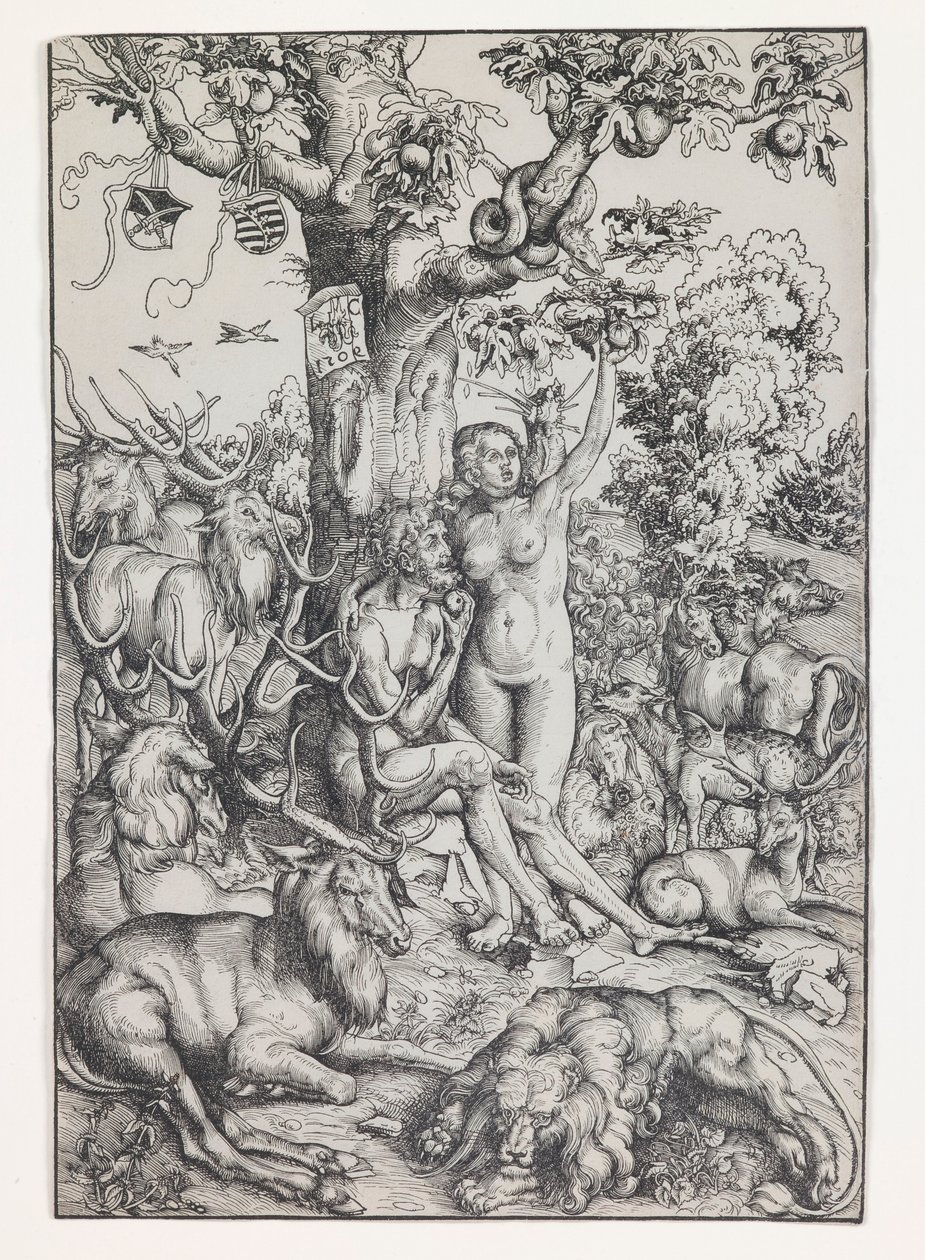 Adão e Eva no Paraíso de Lucas Cranach the Elder