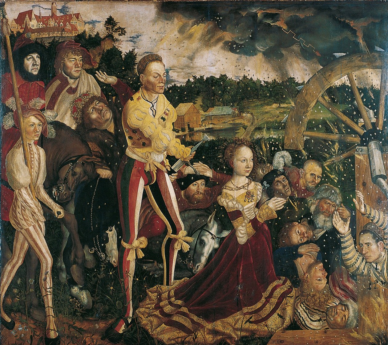 Retábulo com o Martírio de Santa Catarina, painel central de Lucas Cranach the Elder