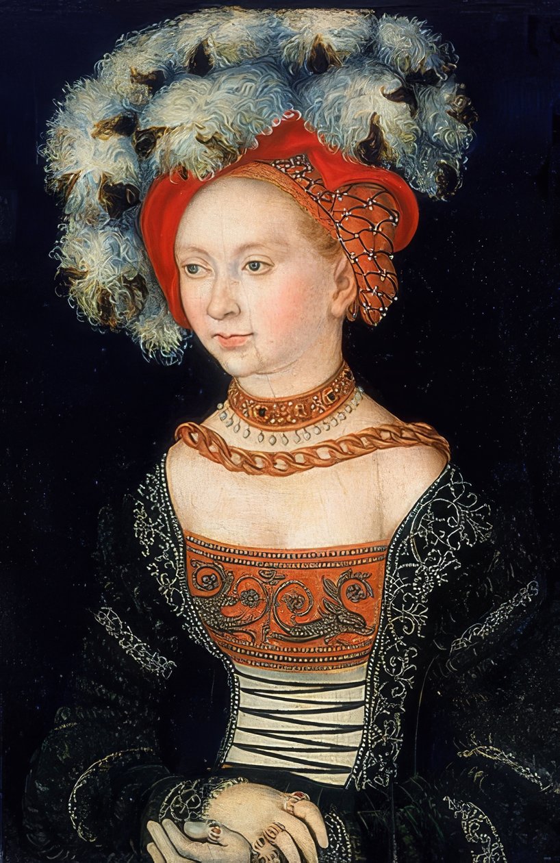 Retrato de uma senhora Por volta de 1530 de Lucas Cranach the Elder