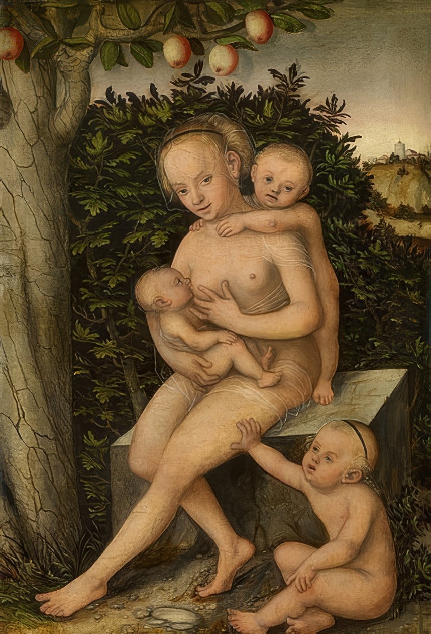 Caritas. Por volta de 1537 de Lucas Cranach the Elder