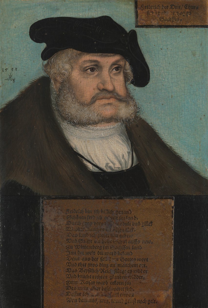 Friedrich III 1463-1525, o Sábio, Eleitor da Saxônia, 1533. de Lucas Cranach the Elder