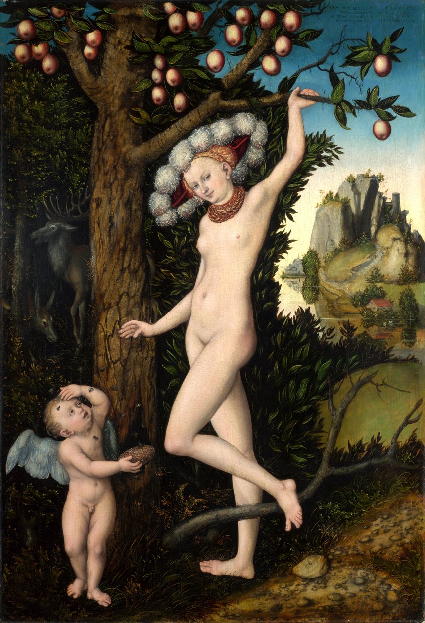 Alemão: Amor beklagt sich bei Venus Cupido Queixa-se a Vénus de Lucas Cranach the Elder
