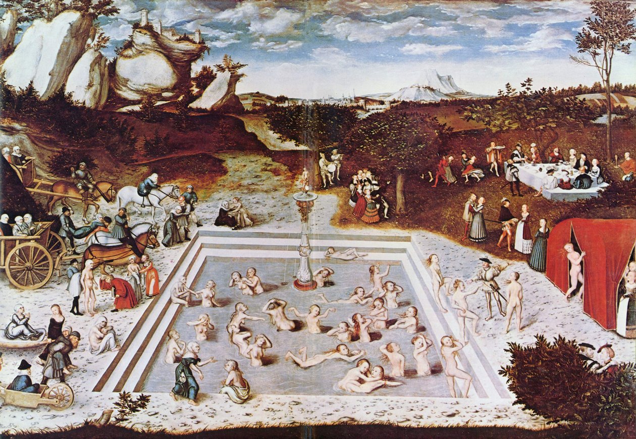 Alemão: Der Jungbrunnen A fonte da juventude de Lucas Cranach the Elder