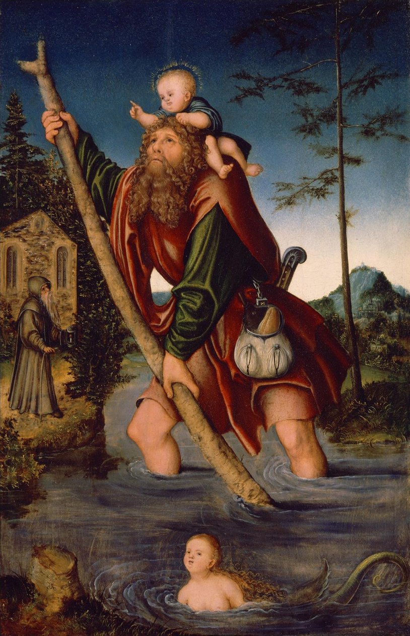 Alemão: Der heilige Christophorus São Cristóvão de Lucas Cranach the Elder