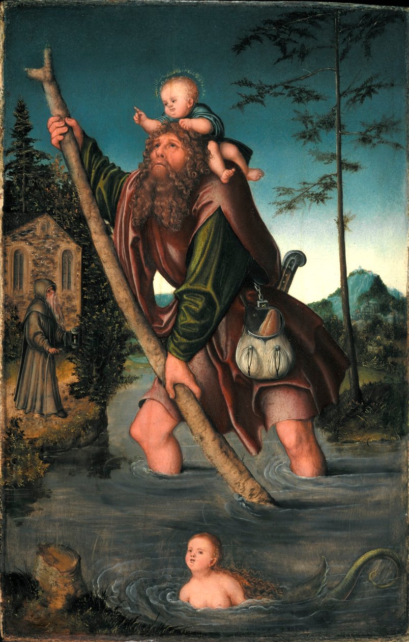 Alemão: Der heilige Christophorus São Cristóvão de Lucas Cranach the Elder