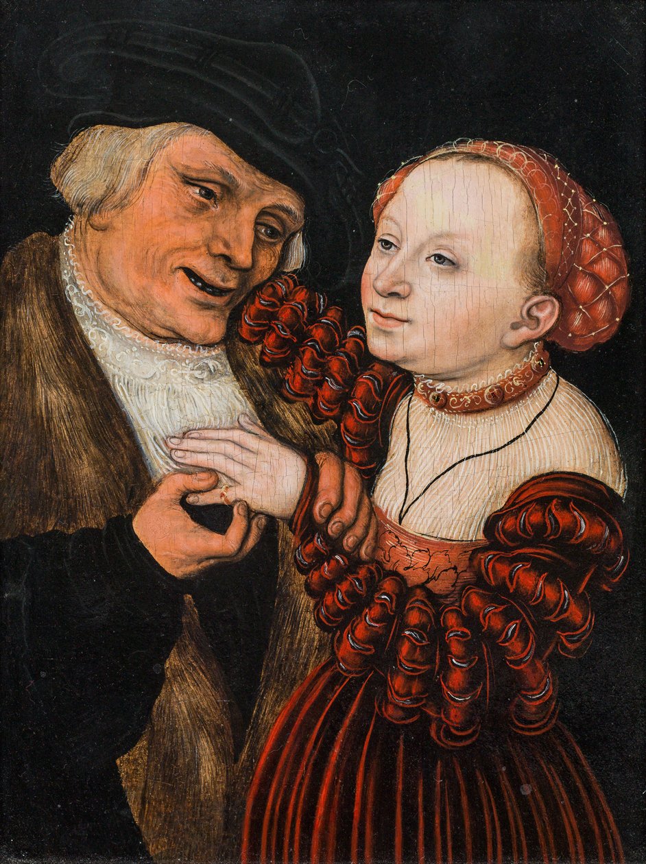 Alemão: Der verliebte Alte Os amantes desencontrados de Lucas Cranach the Elder