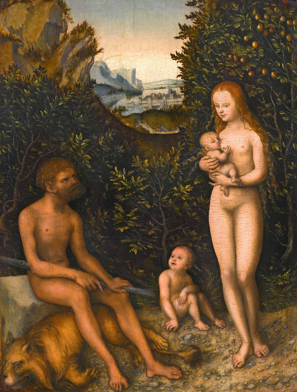 Alemão: A família Fauno com o leão morto A família Fauno de Lucas Cranach the Elder