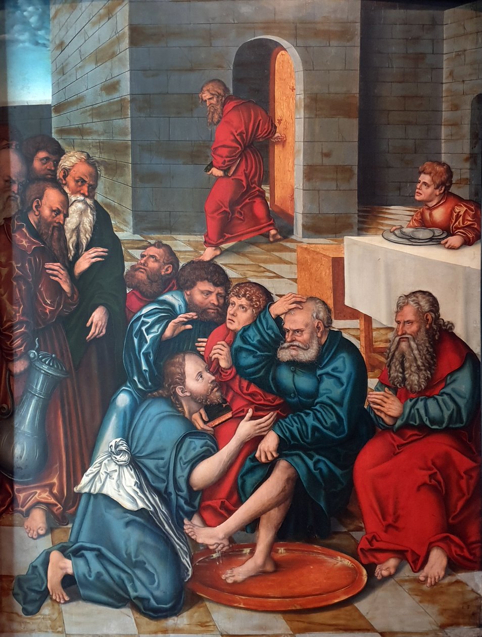 Alemão: Die Fußwaschung der Apostel Ciclo da Paixão: Cristo lavando os pés dos apóstolos de Lucas Cranach the Elder