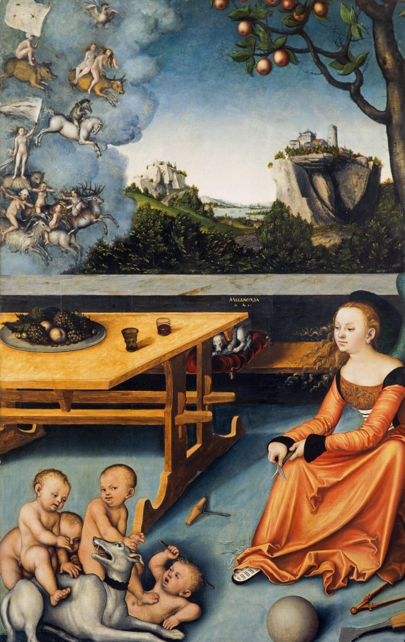 Alemão: Die Melancholie Uma Alegoria da Melancolia de Lucas Cranach the Elder