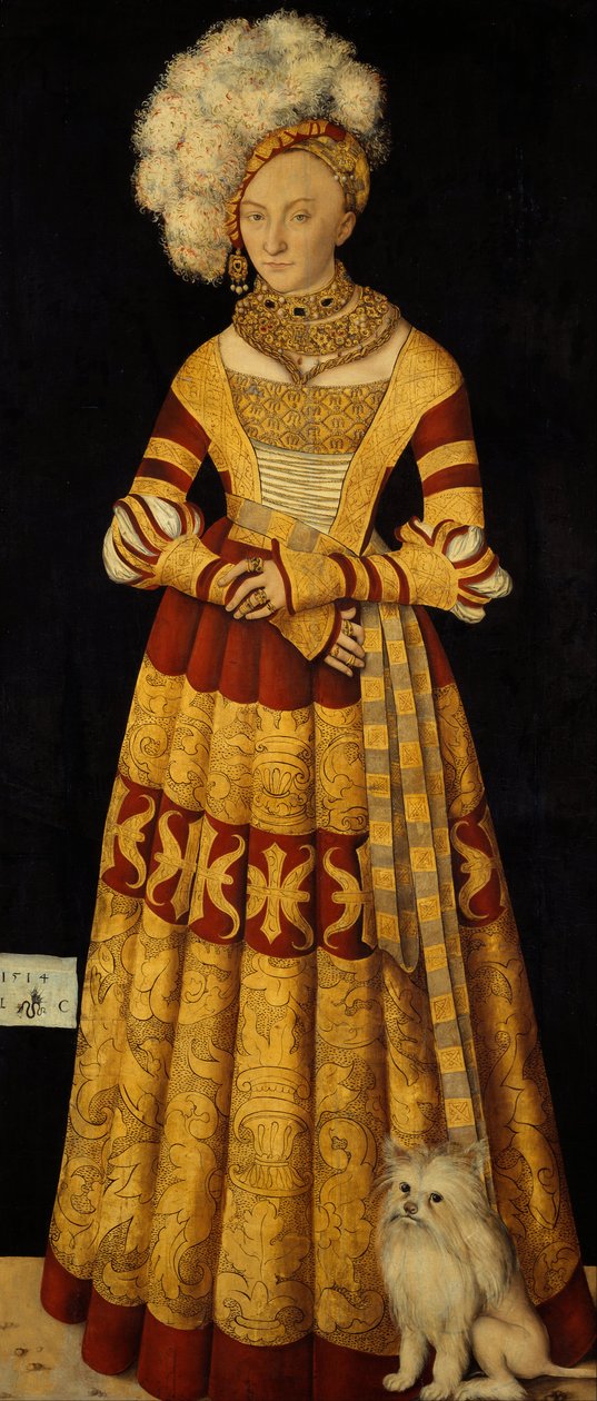 Alemão: Herzogin Katharina von Mecklenburg (1487-1561) Duquesa Katharina de Mecklenburg (1487-1561) de Lucas Cranach the Elder
